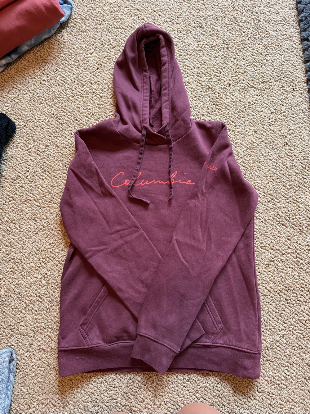 Columbia Women's Hoodie in Burgundy with Pink Logo
